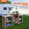 Portable Camping Kitchen Table With Storage Windscreen Aluminum Folding Cook Station 1