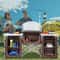 Portable Camping Kitchen Table With Storage Windscreen Aluminum Folding Cook Station 5