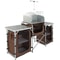 Portable Camping Kitchen Table With Storage Windscreen Aluminum Folding Cook Station 9