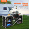 Folding Camping Kitchen Table With Storage Windscreen Portable Outdoor Cooking Station 3