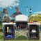 Folding Camping Kitchen Table With Storage Windscreen Portable Outdoor Cooking Station 4