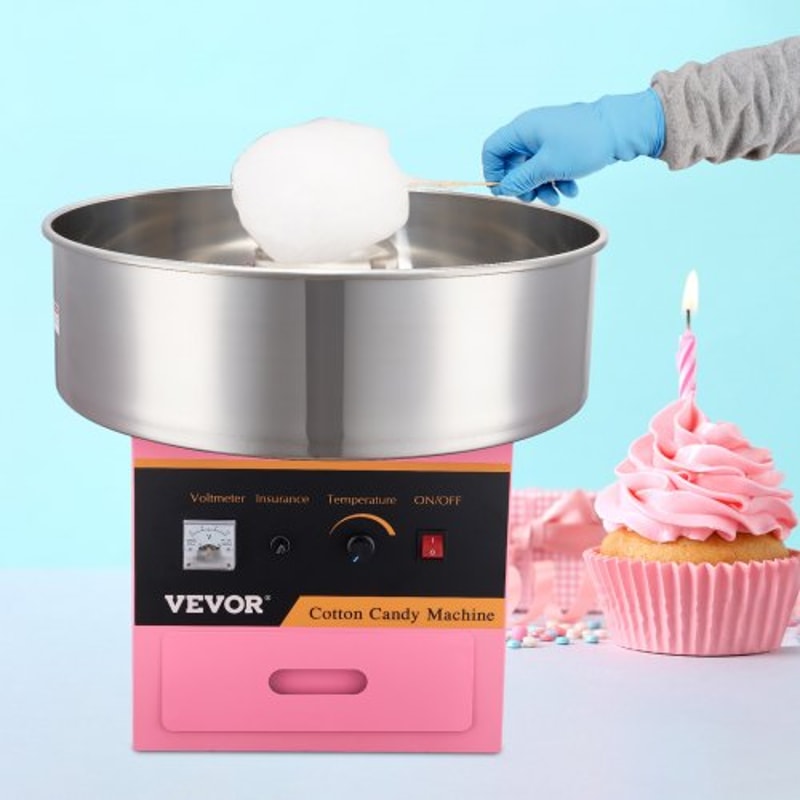 Commercial Electric Cotton Candy Machine With Temp Control Stainless Steel Bowl 7