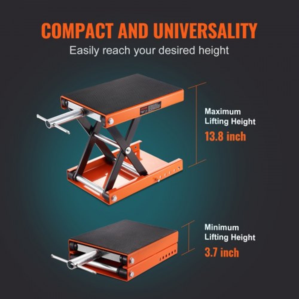 Heavy Duty Motorcycle Scissor Lift Jack With Wide Deck Safety Pin 5