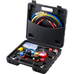 4 way ac manifold gauge set for refrigerants with hoses