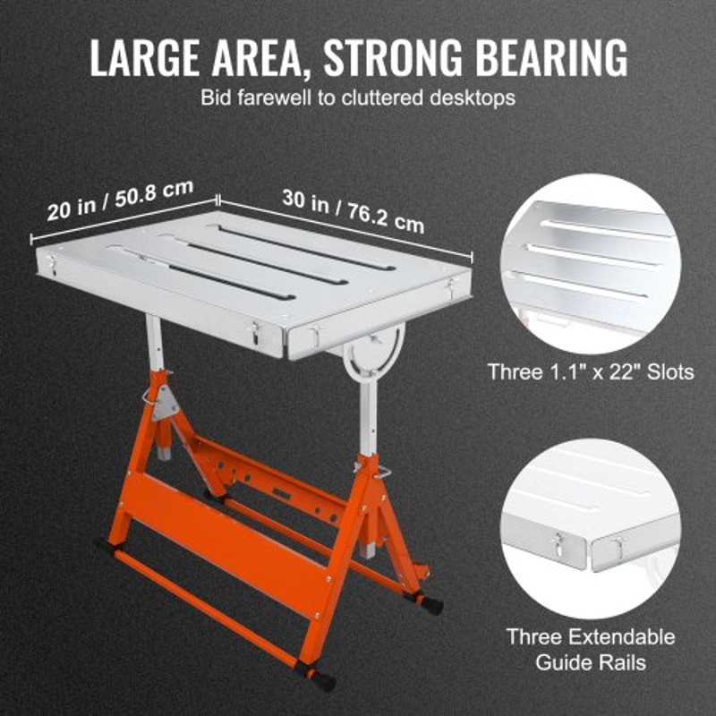 Adjustable Welding Table With Wheels 400lb Capacity Steel Welding Workbench 4