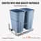 37QT Double Pull Out Trash Can with Soft Close Slides and Dual Recycling Bins for Kitchen Cabinets