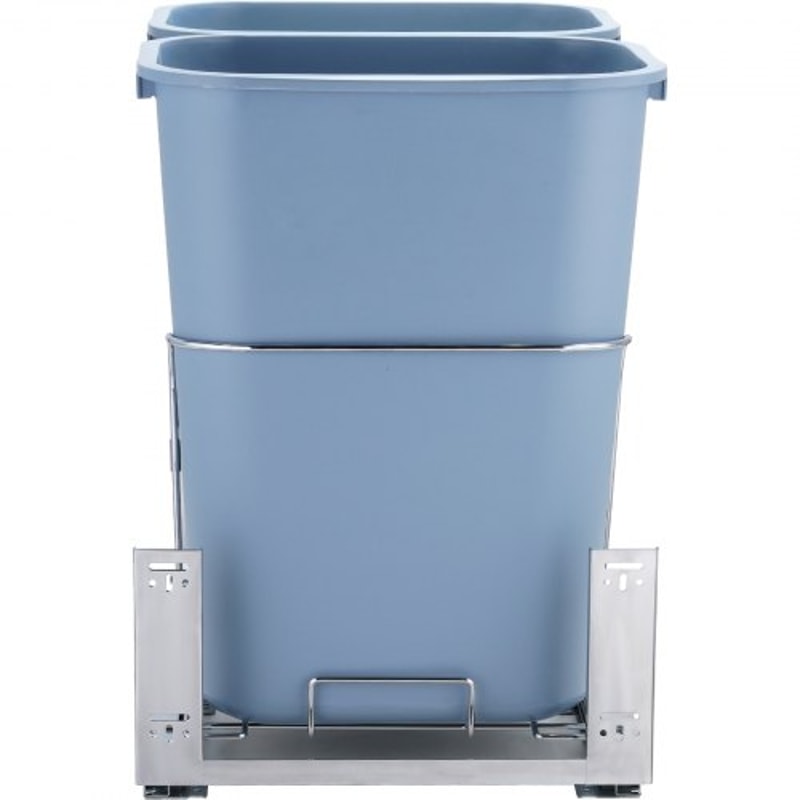 37QT Double Pull Out Trash Can with Soft Close Slides and Dual Recycling Bins for Kitchen Cabinets
