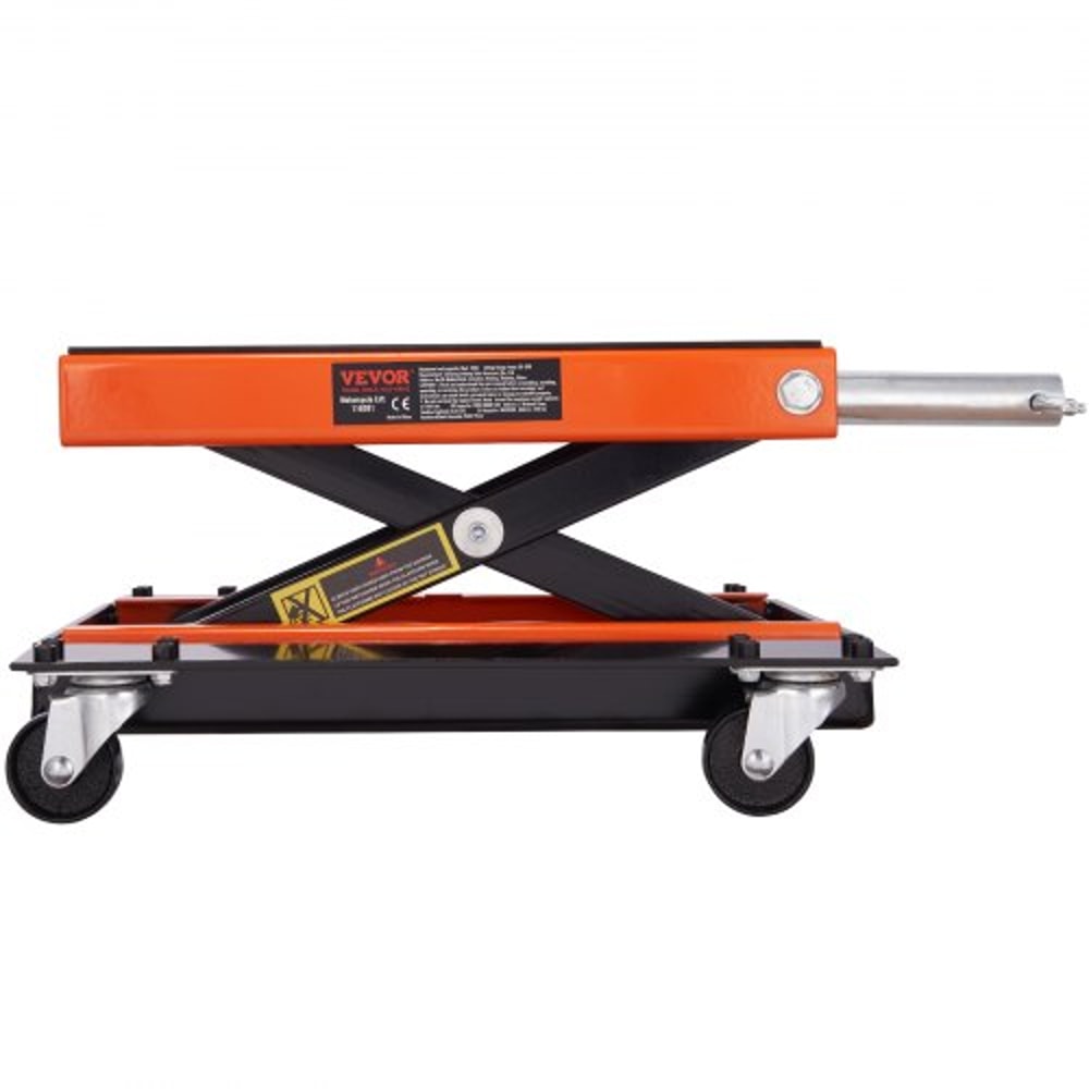 1100LB Motorcycle Lift ATV Scissor Jack With Dolly Wide Deck Hand Crank Stand 8