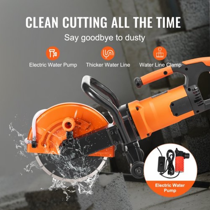 9Inch Electric Concrete Saw 1800W Wet Dry Concrete Cutter With 35Inch Deep Cutting Power 2