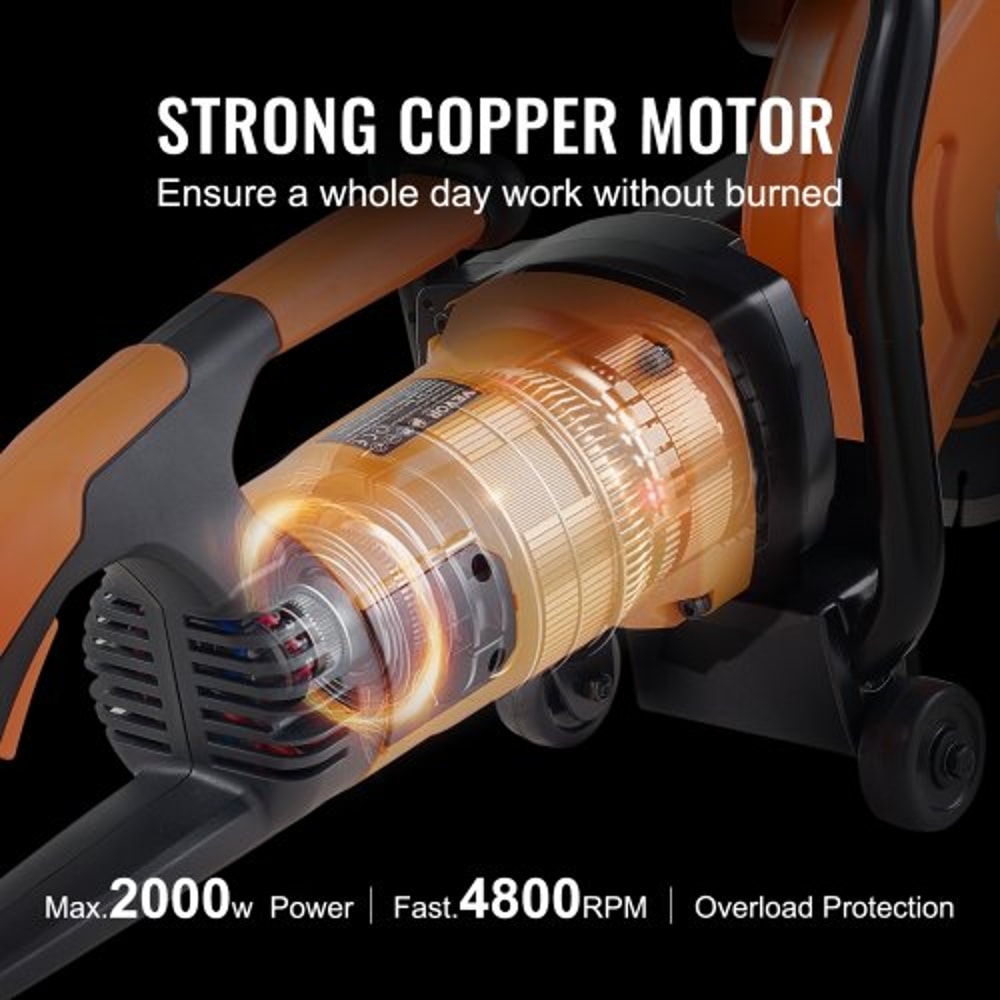 9Inch Electric Concrete Saw 1800W Wet Dry Concrete Cutter With 35Inch Deep Cutting Power 3