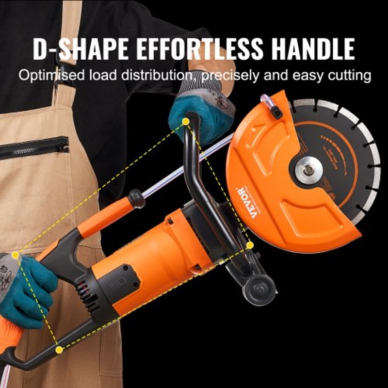 9Inch Electric Concrete Saw 1800W Wet Dry Concrete Cutter With 35Inch Deep Cutting Power 5