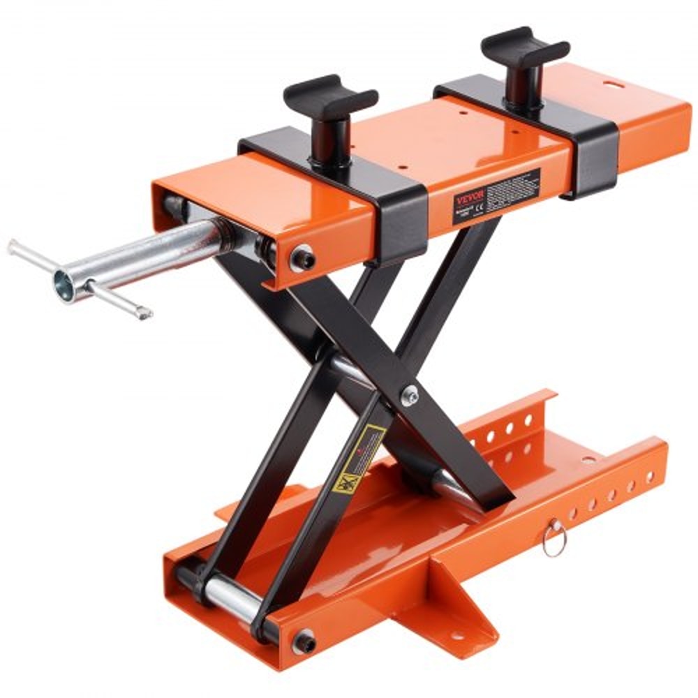 1100LB Motorcycle Lift Scissor Jack Stand With Safety Pin NonSlip Saddle For ATV And Dirt Bikes 0