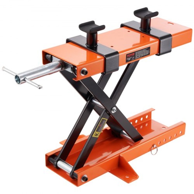 1100LB Motorcycle Lift Scissor Jack Stand With Safety Pin NonSlip Saddle For ATV And Dirt Bikes 0