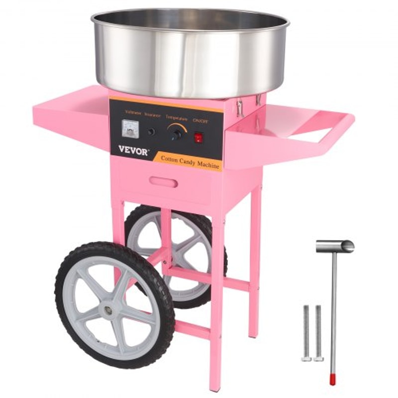 Commercial Cotton Candy Machine With Cart 1000W Candy Floss Maker For Parties Events 7