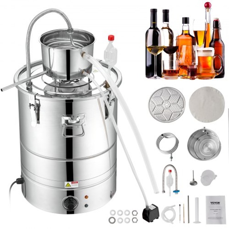 30L Alcohol Still With Electric Heating Cooling System For Whisky Vodka Essential Oils 0