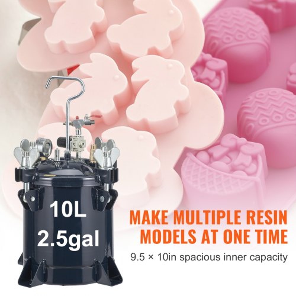 10L Pressure Paint Pot Tank 70 PSI For Resin Casting Spray Painting Automotive Finishing 2
