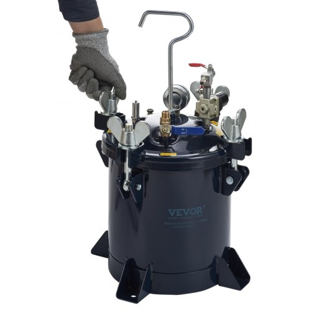 10L Pressure Paint Pot Tank 70 PSI For Resin Casting Spray Painting Automotive Finishing 9
