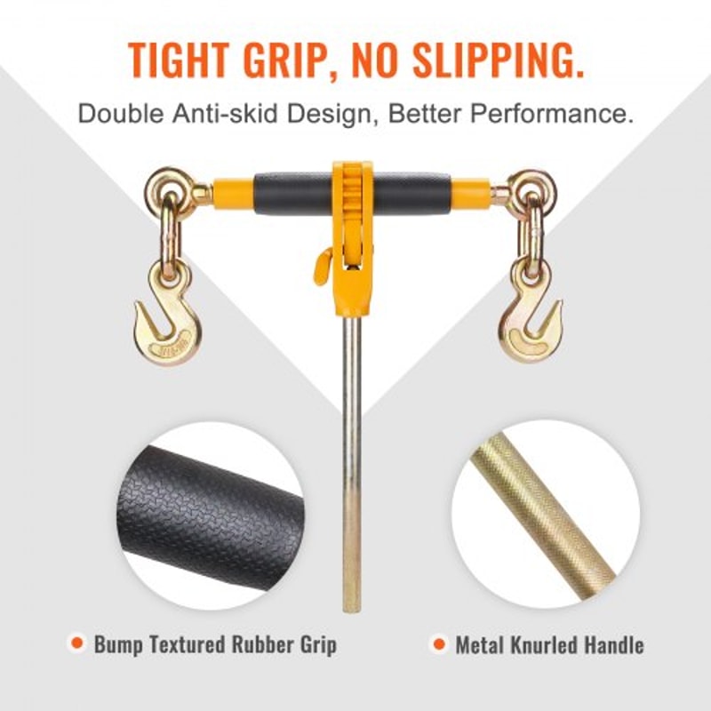 Heavy Duty Ratchet Chain Binder Set 4Pack 12000 Lb Load Limit With G80 Hooks For Secure Hauling 4