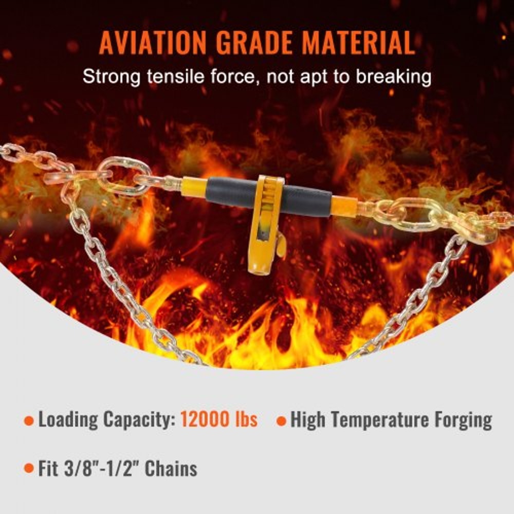 Heavy Duty Ratchet Chain Binder Set 4Pack 12000 Lb Load Limit With G80 Hooks For Secure Hauling 5