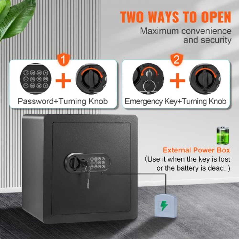 18 Cu Ft Home Safe With Digital Keypad Steel Security Lock Box Fireproof Document Bag 3