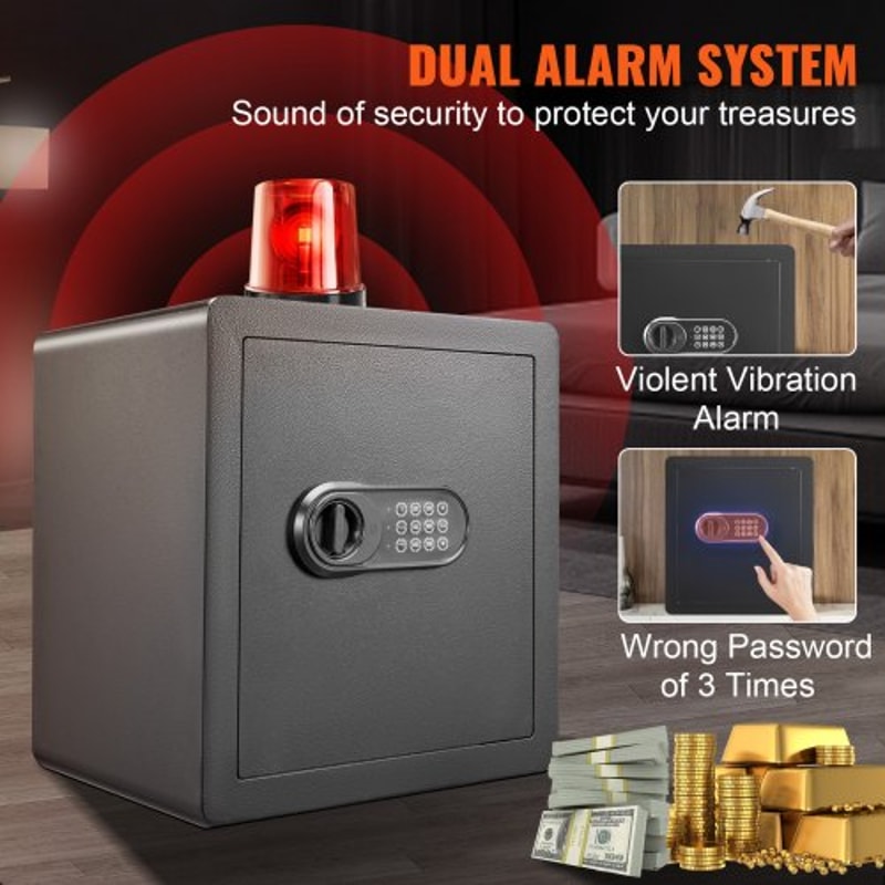 18 Cu Ft Home Safe With Digital Keypad Steel Security Lock Box Fireproof Document Bag 2