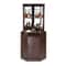 Industrial Corner Bar Cabinet With Wine Rack Glass Holder Farmhouse Storage Shelf 0