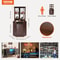 Industrial Corner Bar Cabinet With Wine Rack Glass Holder Farmhouse Storage Shelf 5