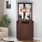 Industrial Corner Bar Cabinet With Wine Rack Glass Holder Farmhouse Storage Shelf 6