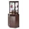 Industrial Corner Bar Cabinet With Wine Rack Glass Holder Farmhouse Storage Shelf 8