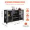 Rustic Industrial Bar Cabinet With Power Outlets Wine Rack Coffee Station Storage 6