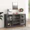 Rustic Industrial Bar Cabinet With Power Outlets Wine Rack Coffee Station Storage 7