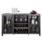 Rustic Industrial Bar Cabinet With Power Outlets Wine Rack Coffee Station Storage 9