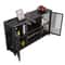Rustic Industrial Bar Cabinet With Power Outlets Wine Rack Coffee Station Storage 10