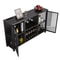 Rustic Industrial Bar Cabinet With Power Outlets Wine Rack Coffee Station Storage 10