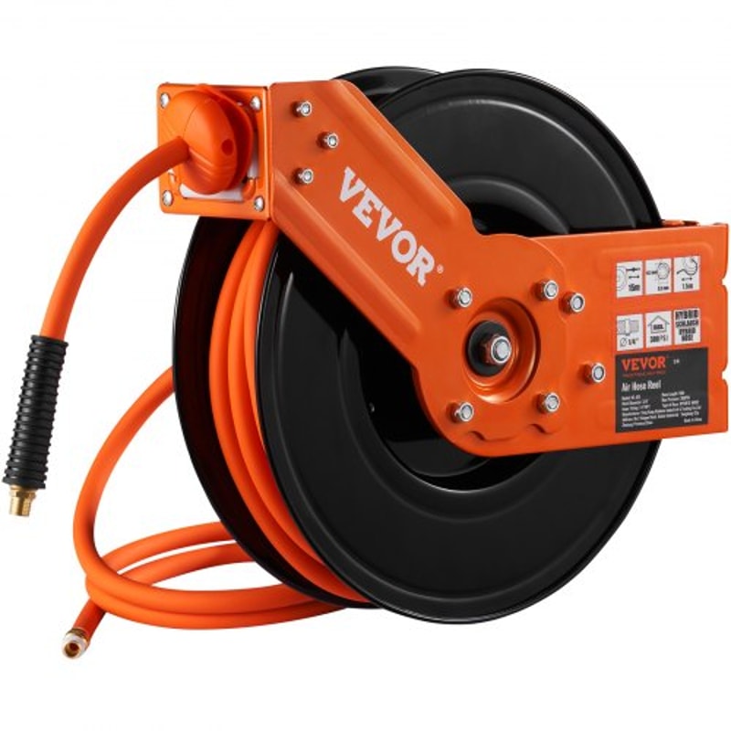 Retractable Air Hose Reel 38 X 50FT 300 PSI Heavy Duty Air Compressor Hose Reel With Auto Rewind 9