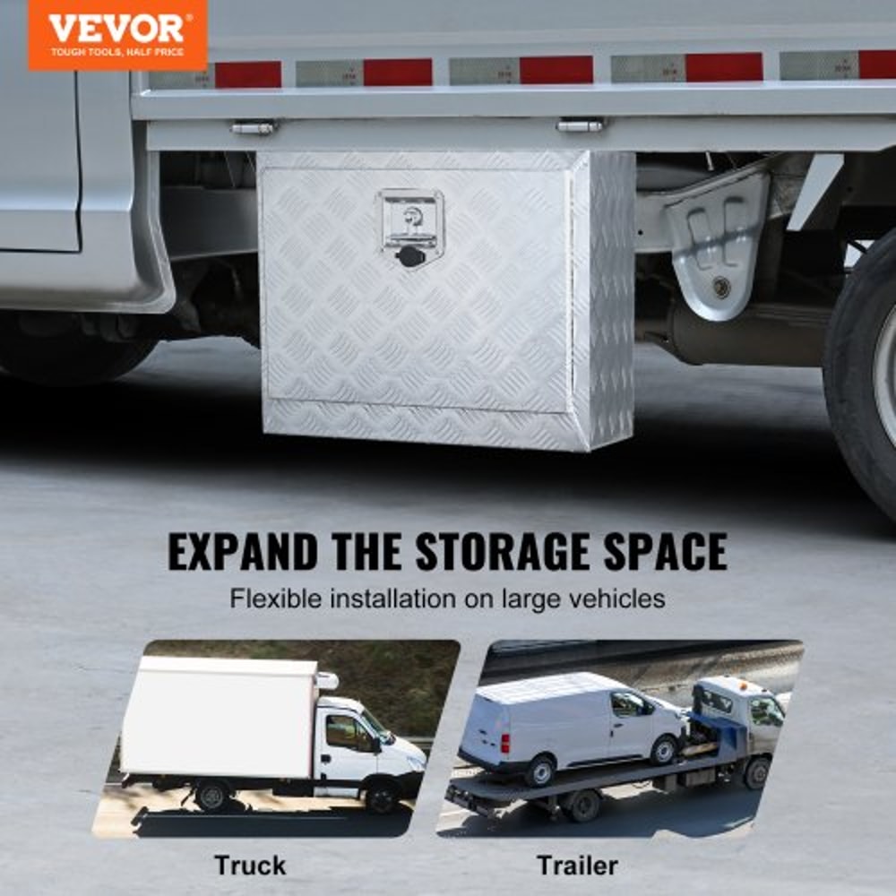 Heavy Duty Underbody Truck Box 24x17x18 Waterproof Aluminum Truck Tool Box With Lock 1