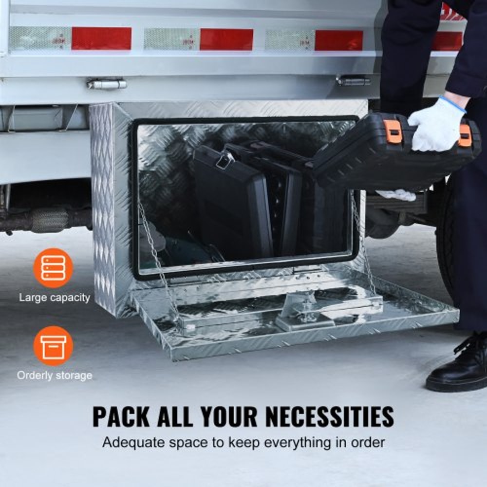 Heavy Duty Underbody Truck Box 24x17x18 Waterproof Aluminum Truck Tool Box With Lock 2