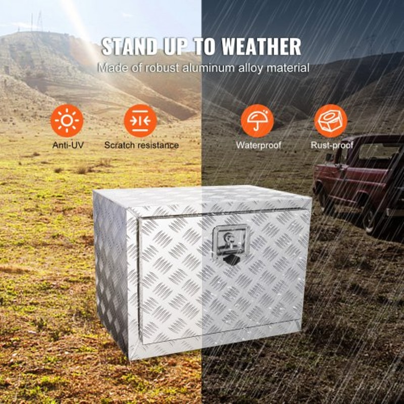 Heavy Duty Underbody Truck Box 24x17x18 Waterproof Aluminum Truck Tool Box With Lock 3