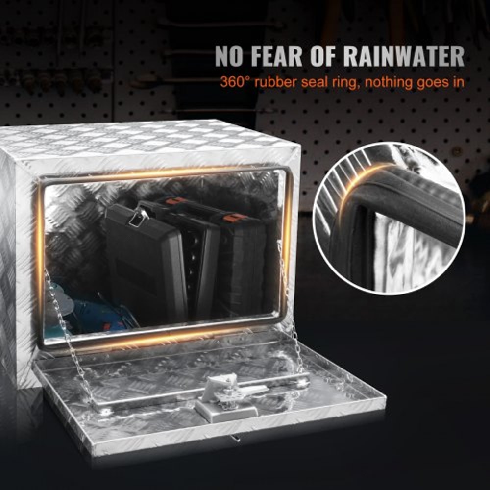 Heavy Duty Underbody Truck Box 24x17x18 Waterproof Aluminum Truck Tool Box With Lock 4