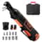 Cordless Electric Ratchet Wrench Kit With Dual Batteries Fast Charge LED Light 0