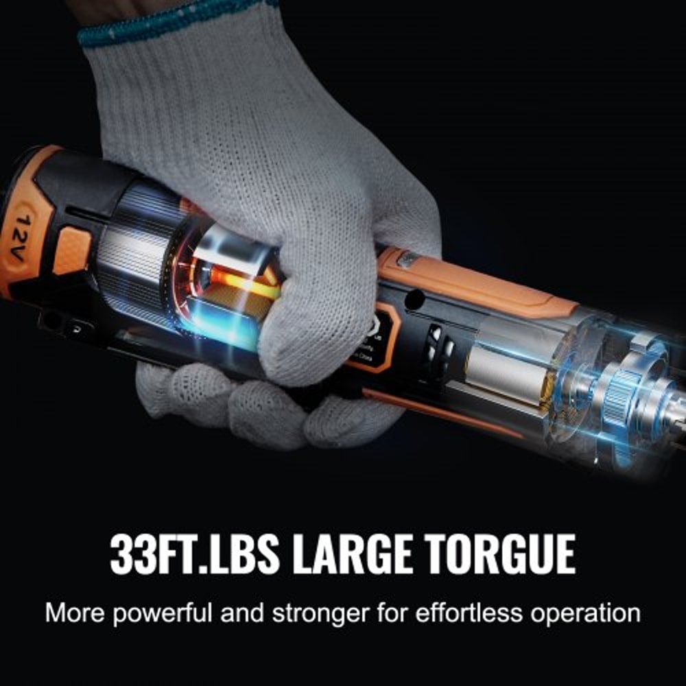 Cordless Electric Ratchet Wrench Kit With Dual Batteries Fast Charge LED Light 2