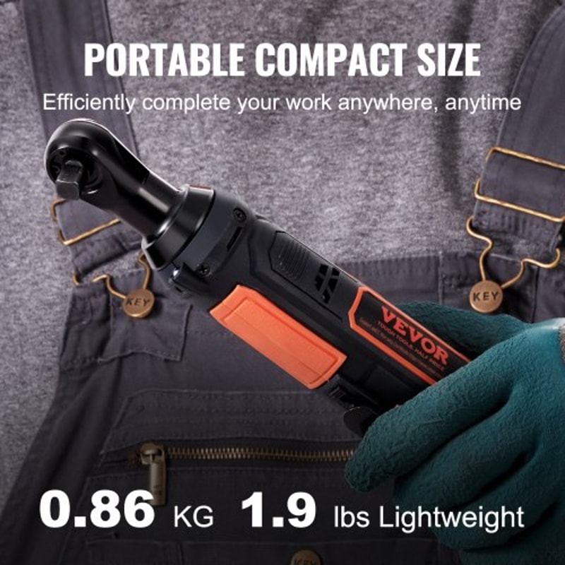 Cordless Electric Ratchet Wrench Kit With Dual Batteries Fast Charge LED Light 5