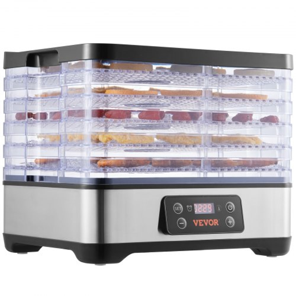5-Tray Food Dehydrator Machine with Digital Timer & Temperature Control for Jerky, Fruit & Herbs
