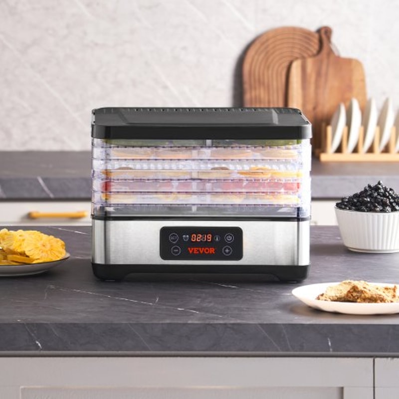 5-Tray Food Dehydrator Machine with Digital Timer & Temperature Control for Jerky, Fruit & Herbs