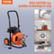 100FT Auto Feed Drain Cleaning Machine with Sewer Snake Auger for 1–4 Inch Pipes