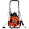 100FT Auto Feed Drain Cleaning Machine with Sewer Snake Auger for 1–4 Inch Pipes