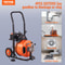 100FT Auto Feed Drain Cleaner Machine with 1/2" Sewer Snake for 2"–4" Pipes