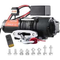 4500lb electric winch with wireless remote, ip55 waterproof atv utv winch & synthetic rope
