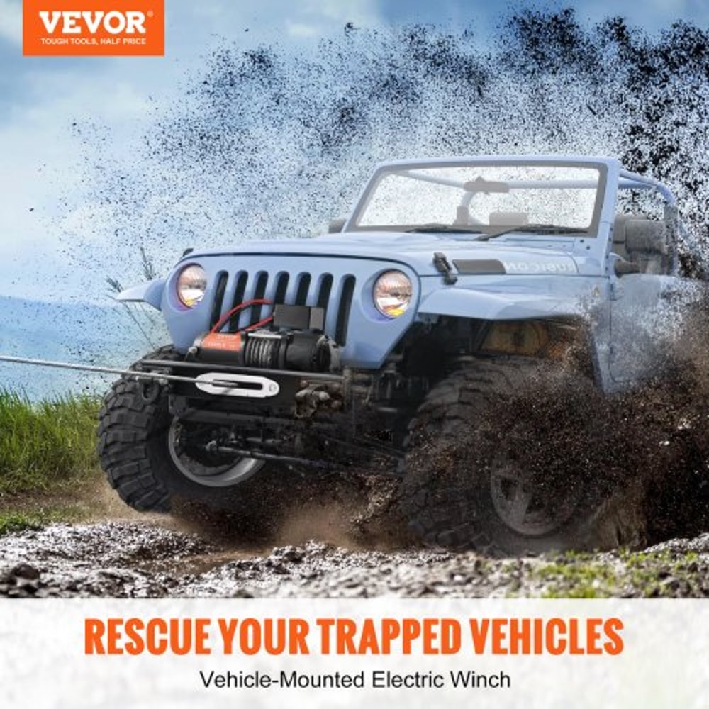 4500lb Electric Winch With Wireless Remote IP55 Waterproof ATV UTV Winch Synthetic Rope 1