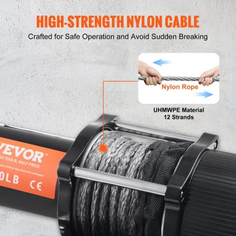 4500lb Electric Winch With Wireless Remote IP55 Waterproof ATV UTV Winch Synthetic Rope 3